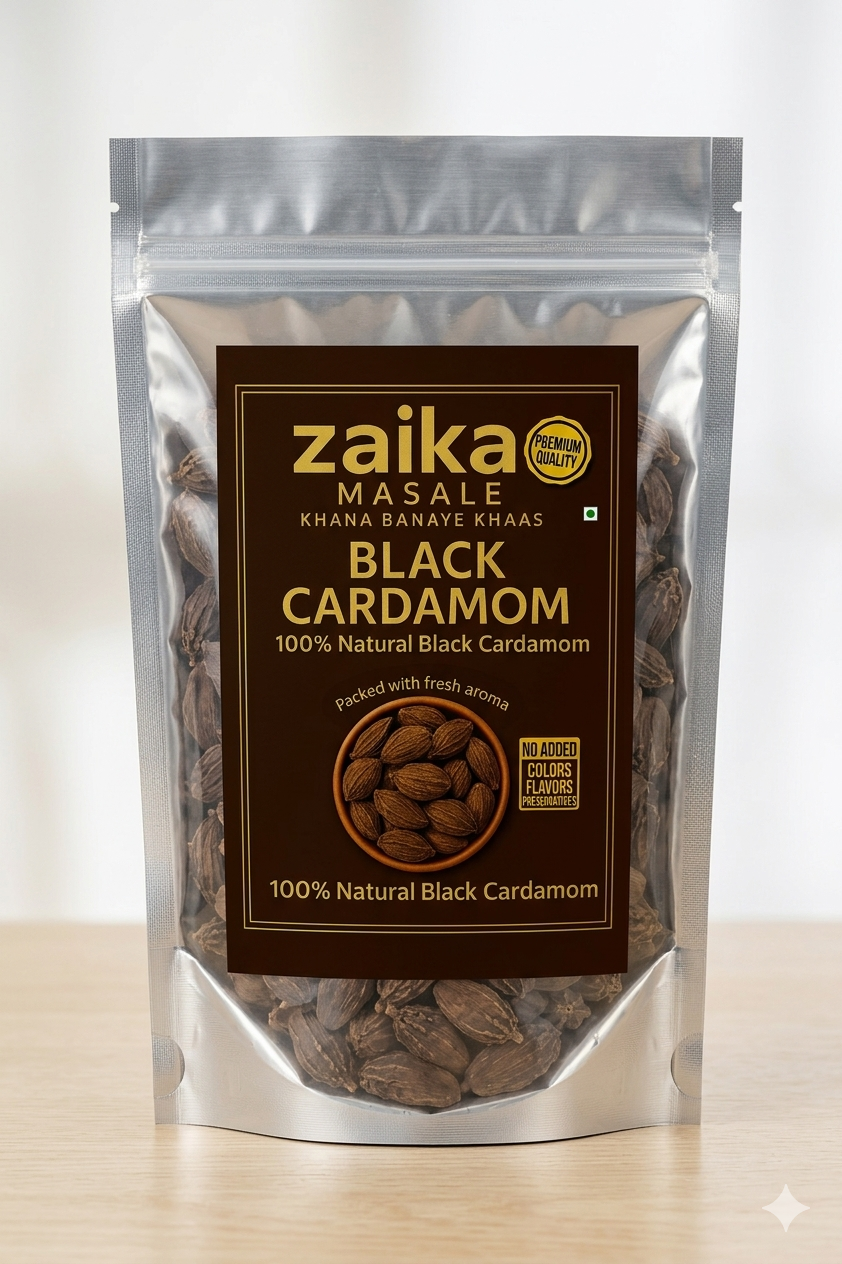 Zaika Masale Premium Black Cardamom | Rich Color, Bold Flavor & Authentic Indian Spice