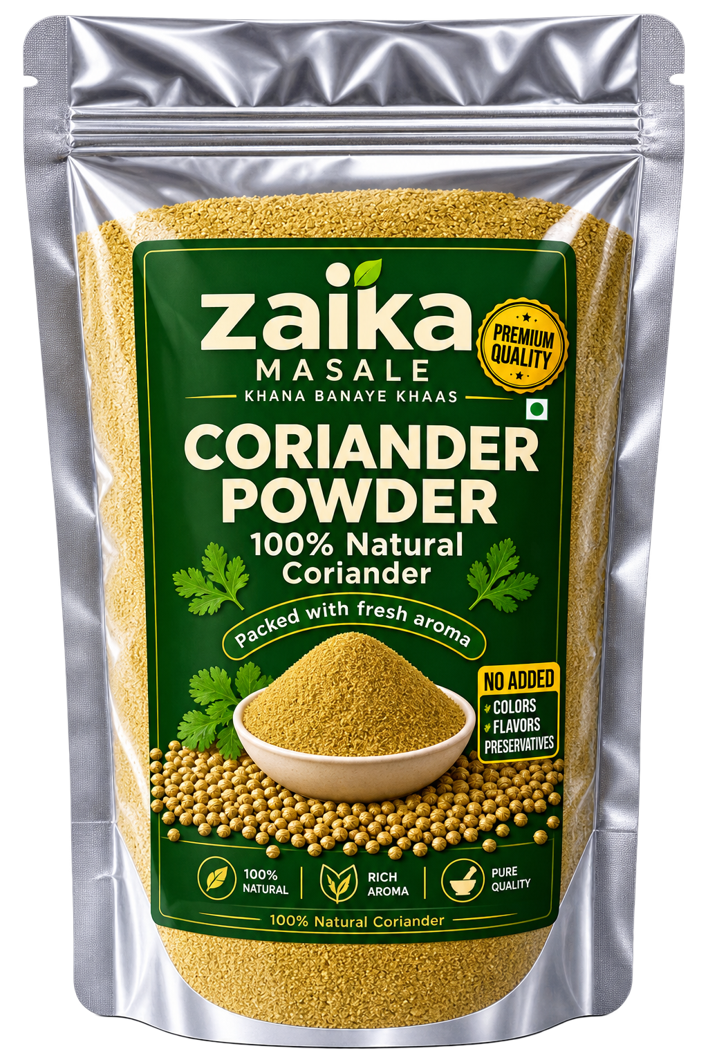 Zaika Masale Premium Coriander Powder | Rich Color, Bold Flavor & Authentic Indian Spice